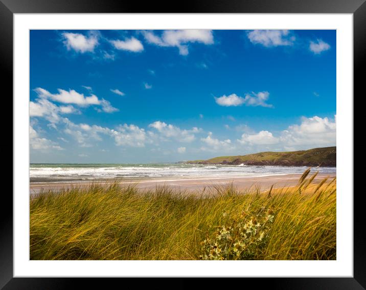 Freshwater West - White Surf Framed Mounted Print by Colin Allen