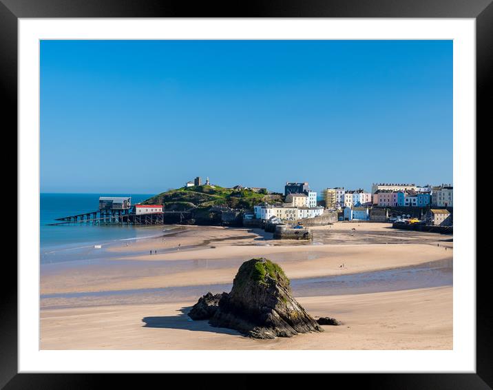 Tenby in Spring. Framed Mounted Print by Colin Allen