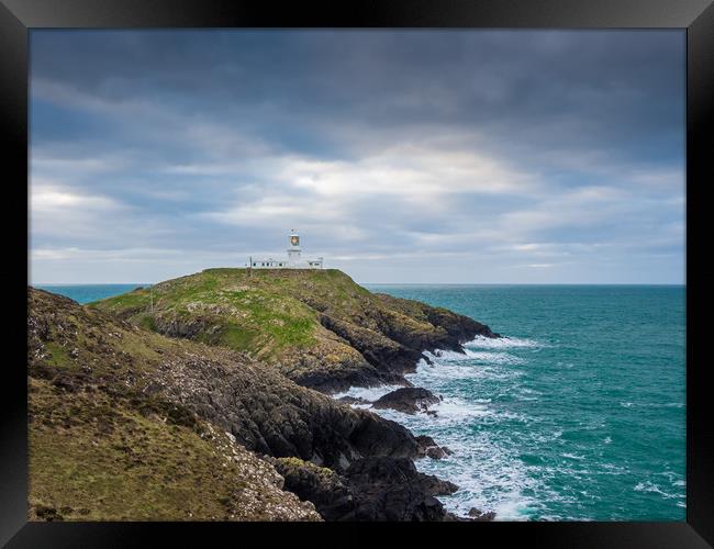 Strumble Head Lighthouse, Pembrokeshire. Framed Print by Colin Allen
