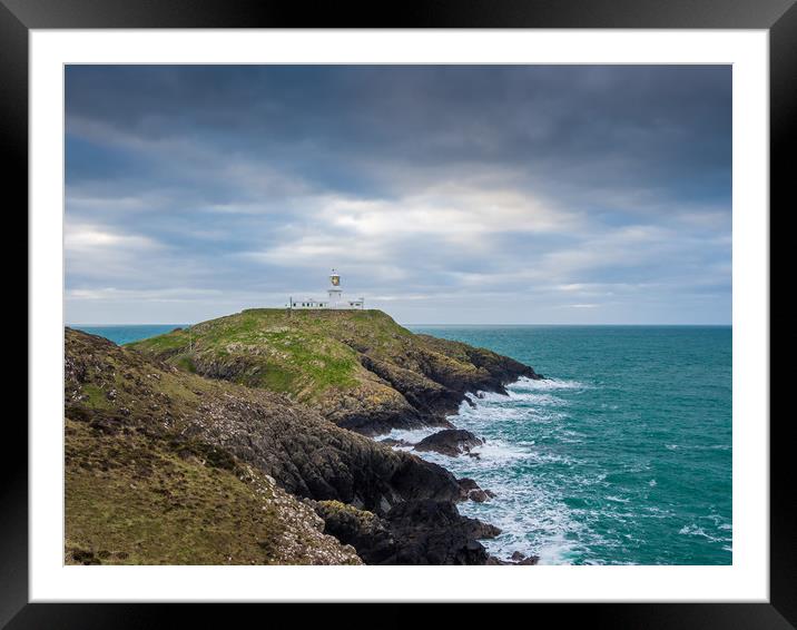 Strumble Head Lighthouse, Pembrokeshire. Framed Mounted Print by Colin Allen