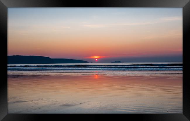 Broad Haven Beach at Sunset. Framed Print by Colin Allen