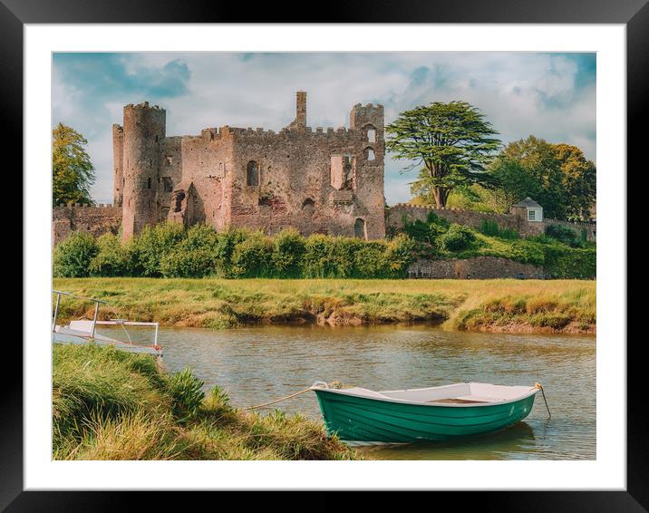 Laugharne Castle. Framed Mounted Print by Colin Allen