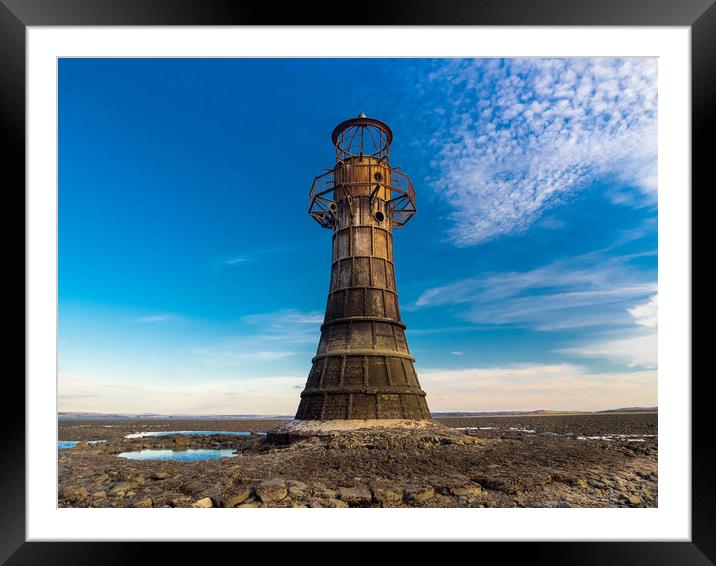 Whiteford Lighthouse at Whiteford Sands, Wales. Framed Mounted Print by Colin Allen