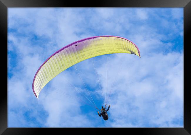 Paragliding at Newgale in Pembrokeshire, Wales. Framed Print by Colin Allen