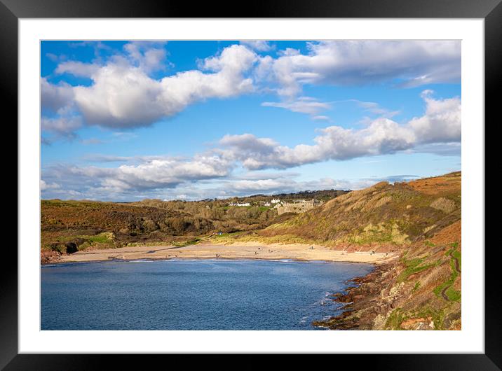 Manorbier Beach, Pembrokeshire. Framed Mounted Print by Colin Allen