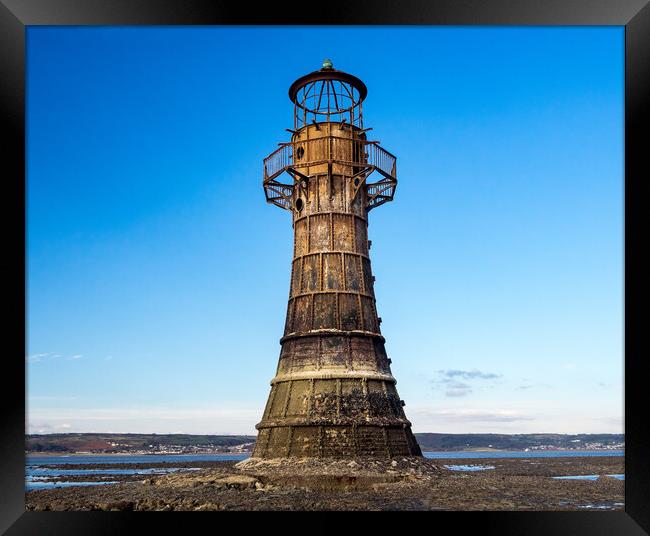 Whiteford Lighthouse at Whiteford Sands. Framed Print by Colin Allen