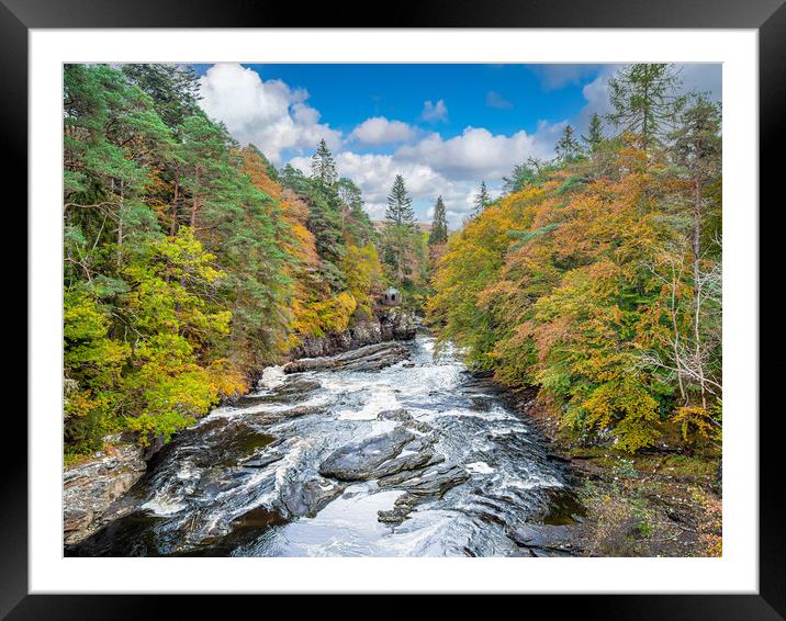 Invermoriston Falls, Highlands, Scotland. Framed Mounted Print by Colin Allen