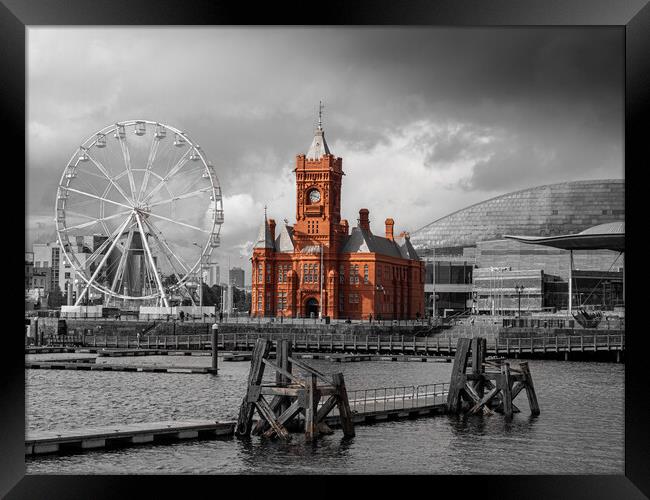 Cardiff Bay - Selective Colour. Framed Print by Colin Allen