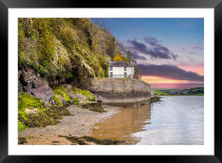 Boathouse at Laugharne - Dylan Thomas Framed Mounted Print by Colin Allen