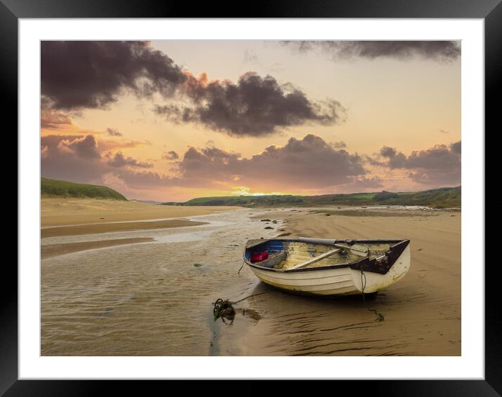 Majestic Sunset at Aberffraw Beach Framed Mounted Print by Colin Allen