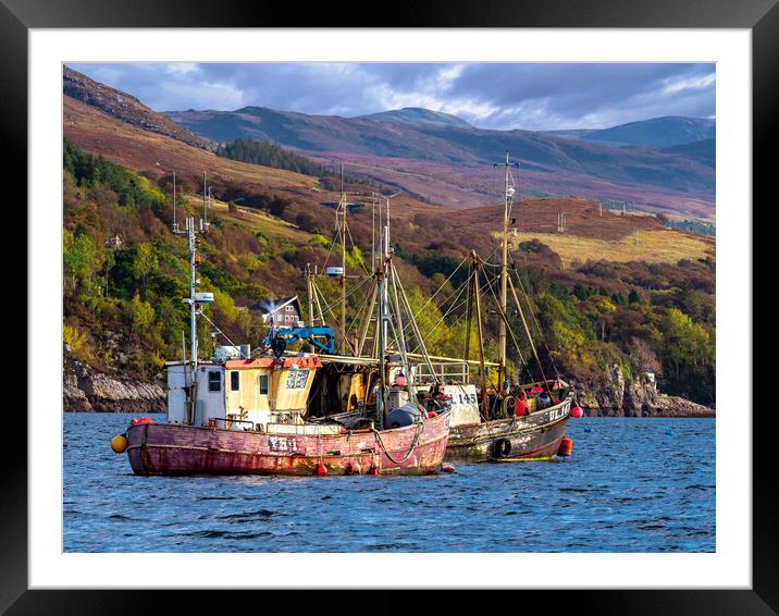 Fishing Boats at Ullapool, Scotland. Framed Mounted Print by Colin Allen