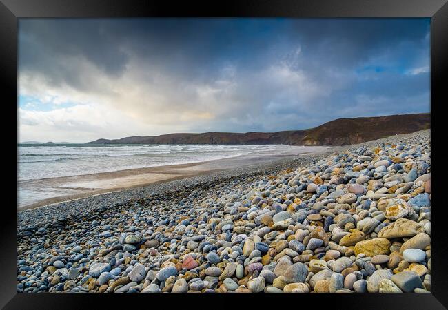 Newgale Pebbles, Pembrokeshire, Wales. Framed Print by Colin Allen