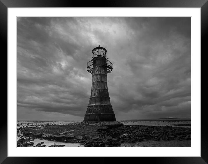 Whiteford Lighthouse at Whiteford Sands.  Framed Mounted Print by Colin Allen