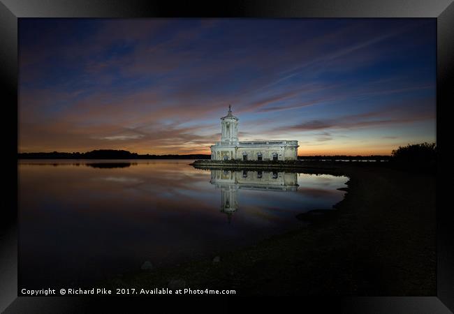 Normanton Church illuminated at night Framed Print by Richard Pike