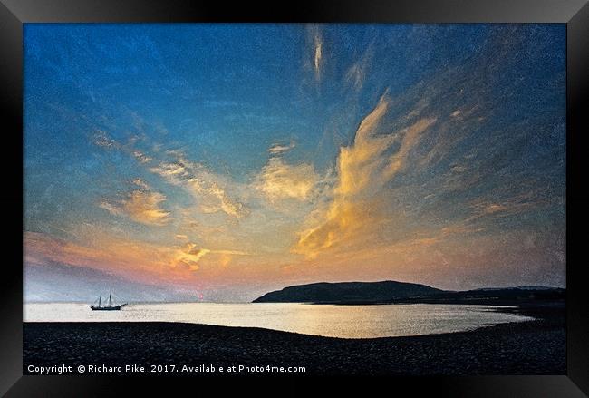 Sunrise over Porlock Weir Framed Print by Richard Pike