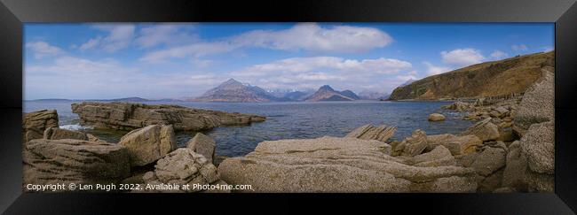 The Cullin mountain Range from Elgol Framed Print by Len Pugh