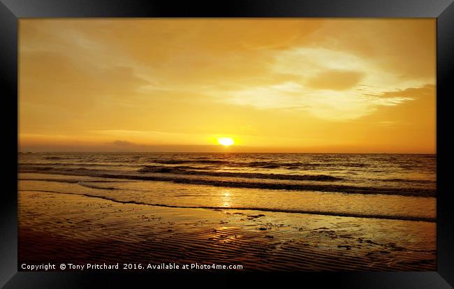 Golden Sunrise at Whitmore Bay, Wales Framed Print by Tony Pritchard