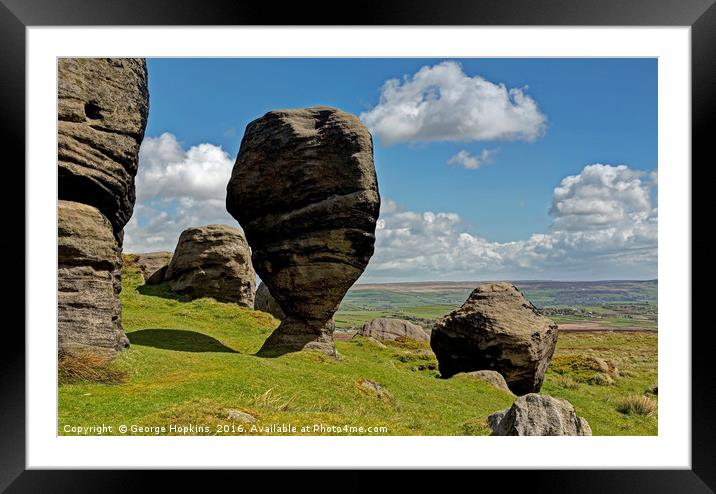 The Bride Stones of Stansfield Moor Framed Mounted Print by George Hopkins