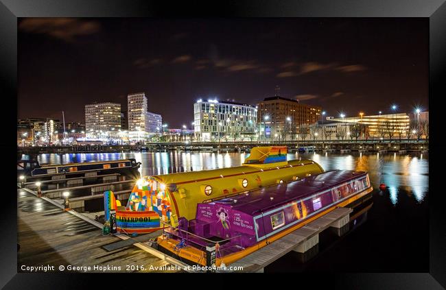 Yellow Submarine at Albert Dock in Liverpool Framed Print by George Hopkins