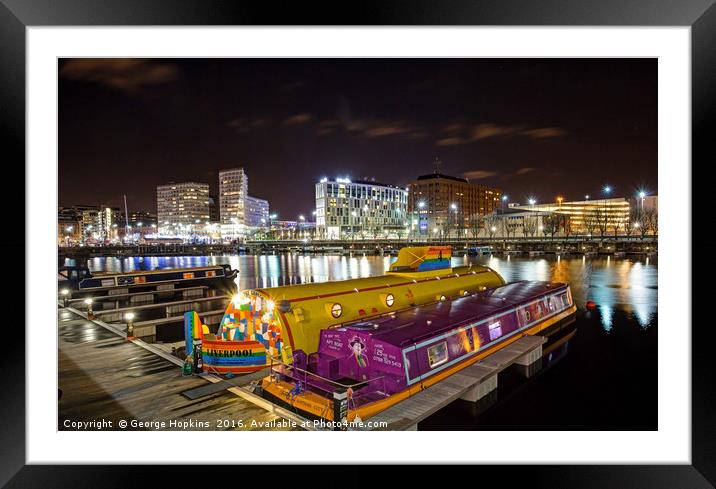 Yellow Submarine at Albert Dock in Liverpool Framed Mounted Print by George Hopkins