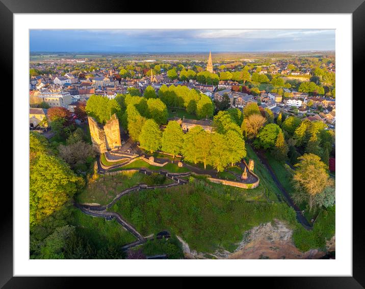 Aerial view of Knaresborough Framed Mounted Print by mike morley