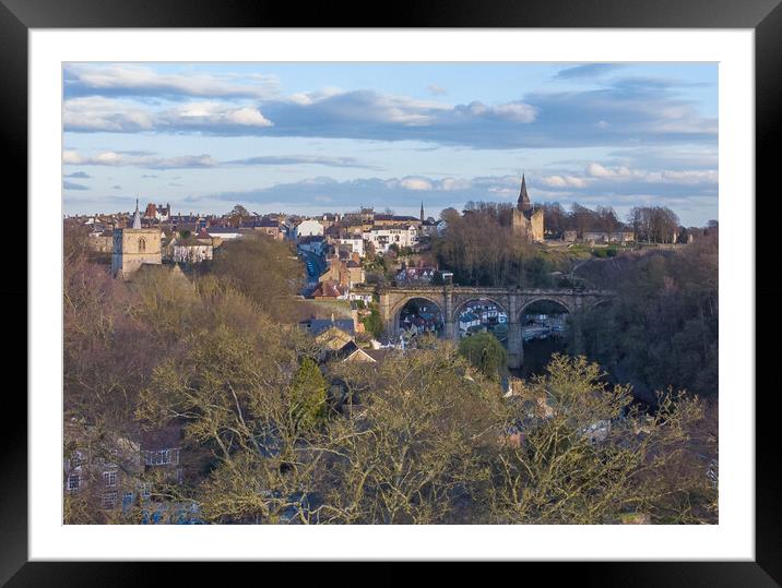Aerial view of Knaresborough Framed Mounted Print by mike morley