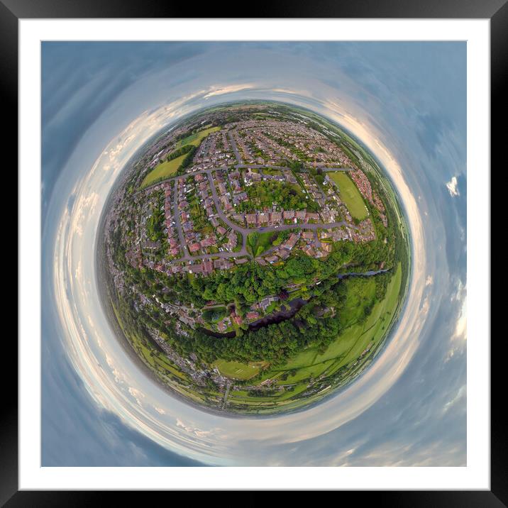 Knaresborough Yorkshire aerial view Framed Mounted Print by mike morley