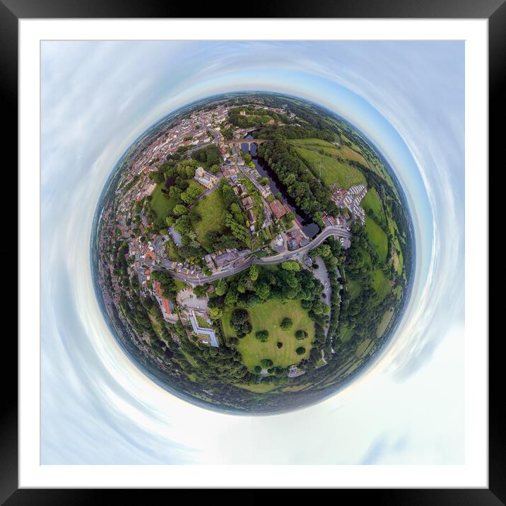 Knaresborough Yorkshire aerial view Framed Mounted Print by mike morley