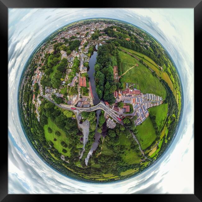 Knaresborough North Yorkshire aerial view Framed Print by mike morley
