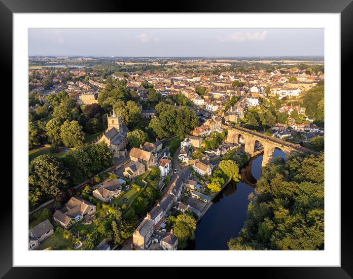 Knaresborough North Yorkshire aerial view Framed Mounted Print by mike morley