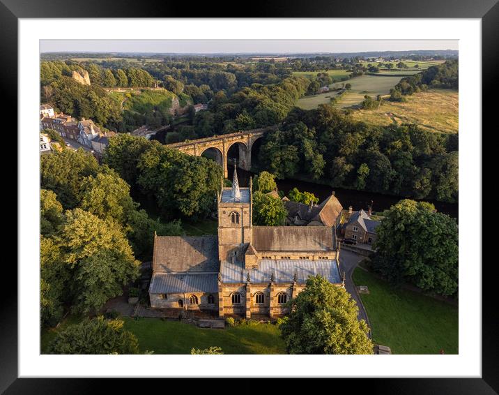 Knaresborough North Yorkshire aerial view Framed Mounted Print by mike morley