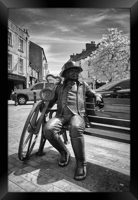 Knaresborough statue Framed Print by mike morley