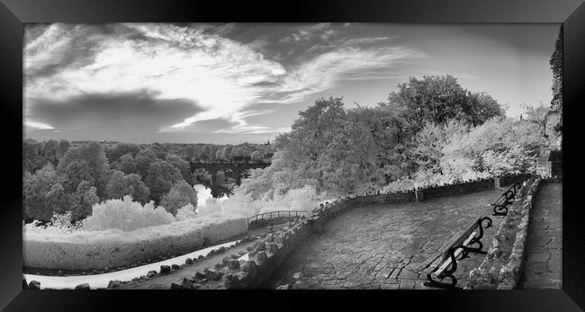 Infra red view of Knaresborough Viaduct Framed Print by mike morley