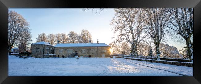 Knaresborough Castle museum North Yorkshire sunrise with winter snow Framed Print by mike morley