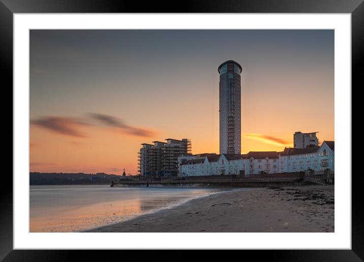 Meridian tower Swansea bay Framed Mounted Print by Bryn Morgan