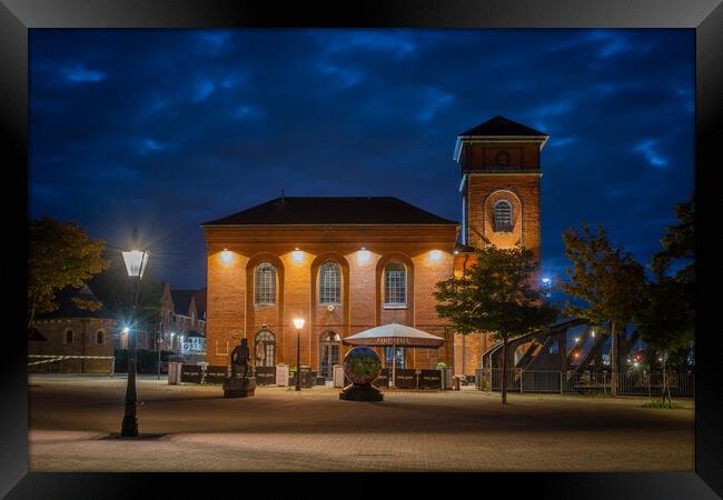 The Pumphouse at Swansea marina just before dawn Framed Print by Bryn Morgan