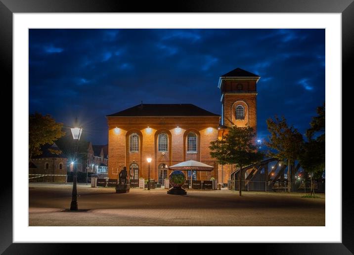 The Pumphouse at Swansea marina just before dawn Framed Mounted Print by Bryn Morgan