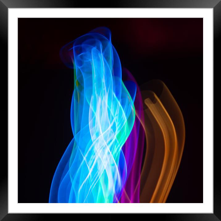 Abstract light trails Framed Mounted Print by Bryn Morgan