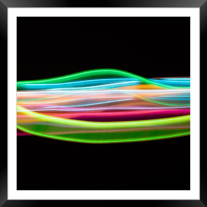 Abstract light trails Framed Mounted Print by Bryn Morgan
