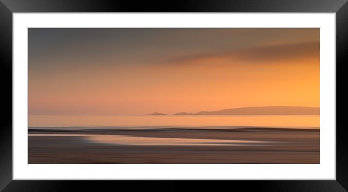 Swansea bay view at sunset Framed Mounted Print by Bryn Morgan