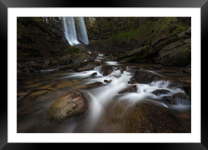Melincourt waterfall. Framed Mounted Print by Bryn Morgan