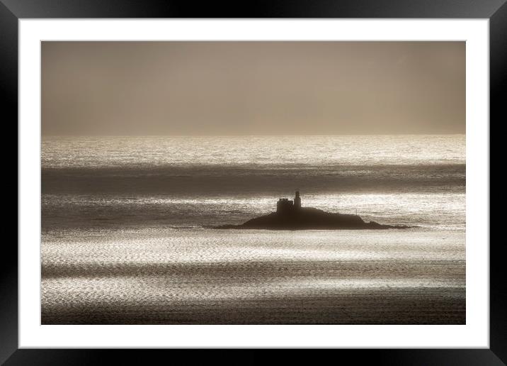 Mumbles lighthouse viewed from Townhill. Framed Mounted Print by Bryn Morgan