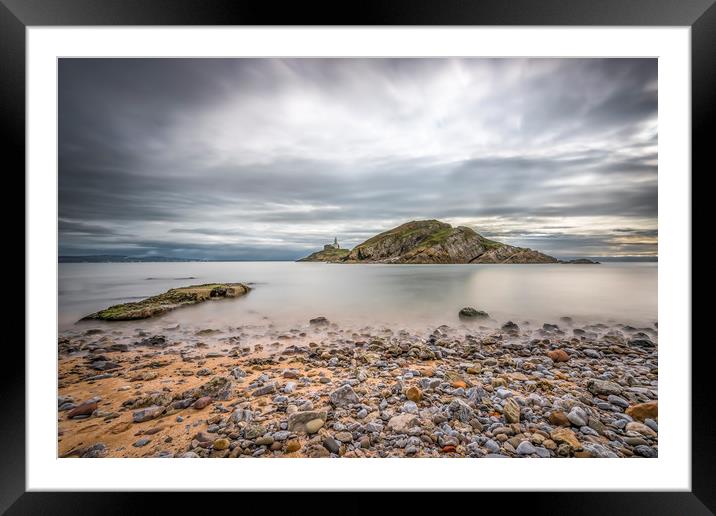 Early morning view of Mumbles lighthouse. Framed Mounted Print by Bryn Morgan