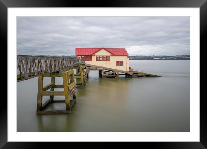 The old lifeboat house on Mumbles pier. Framed Mounted Print by Bryn Morgan