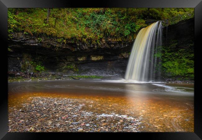 Sgwd Gwladys waterfall. Framed Print by Bryn Morgan