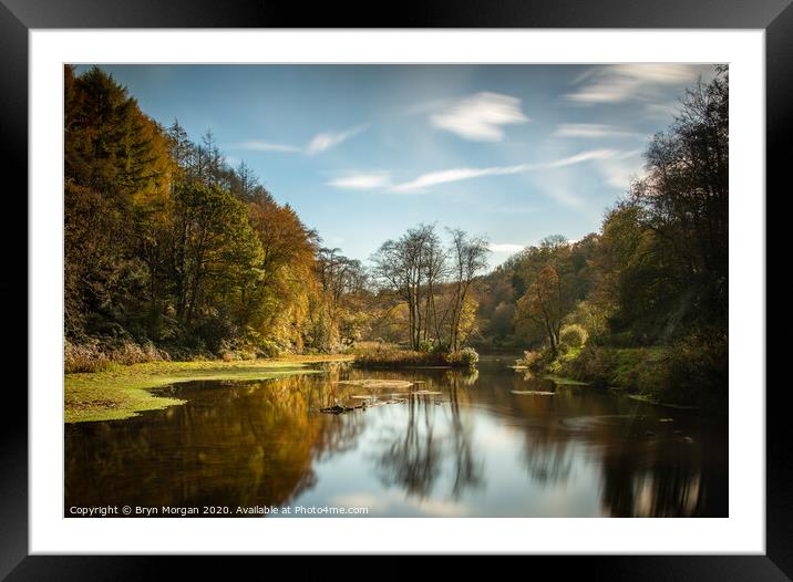 The lake at Penllergare valley woods Framed Mounted Print by Bryn Morgan