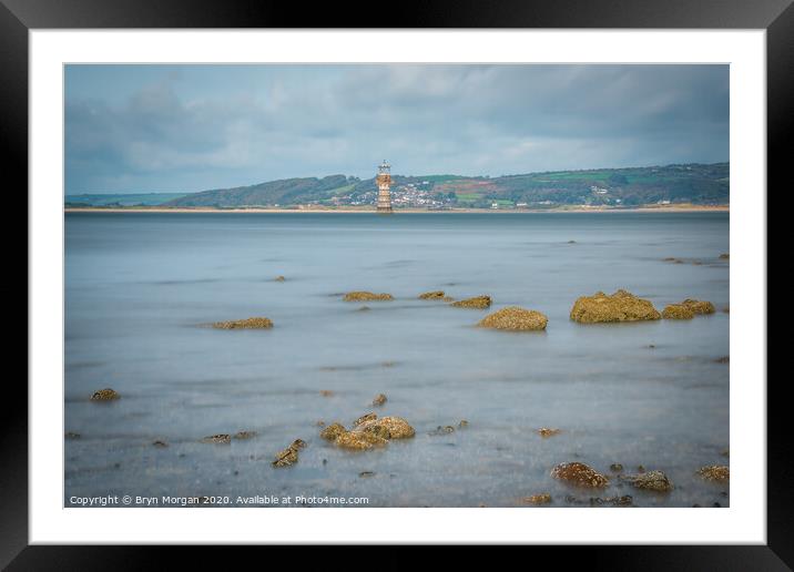 Whiteford Lighthouse on the Loughor estuary  Framed Mounted Print by Bryn Morgan