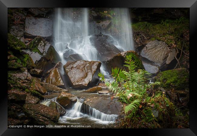 Melincourt waterfall. Framed Print by Bryn Morgan