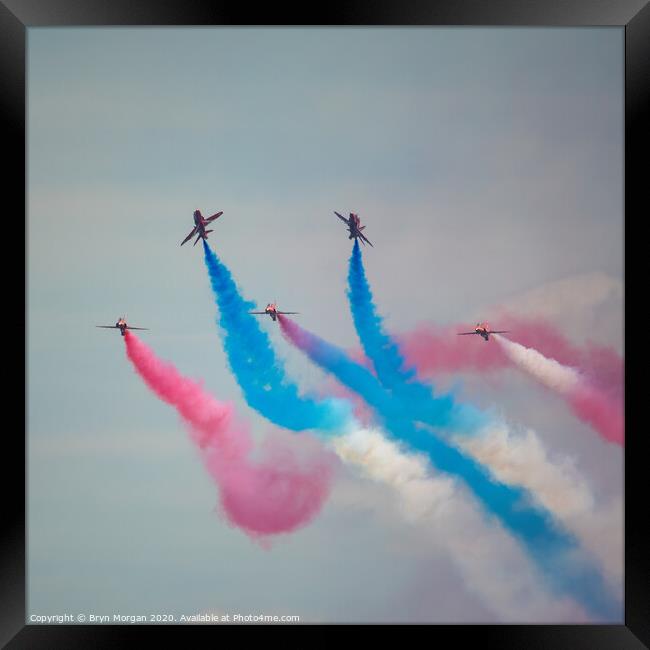 The Red Arrows, the Royal Air Force Aerobatic Team Framed Print by Bryn Morgan