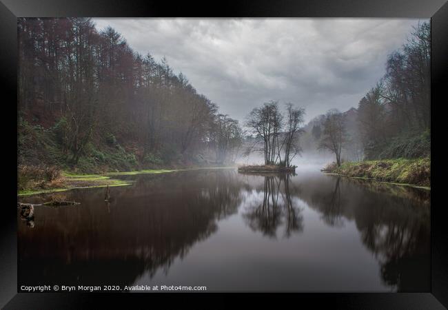 The top lake at Penllergare valley woods Framed Print by Bryn Morgan